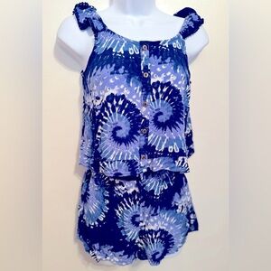 Tie-Dye Tank Top and Shorts Set